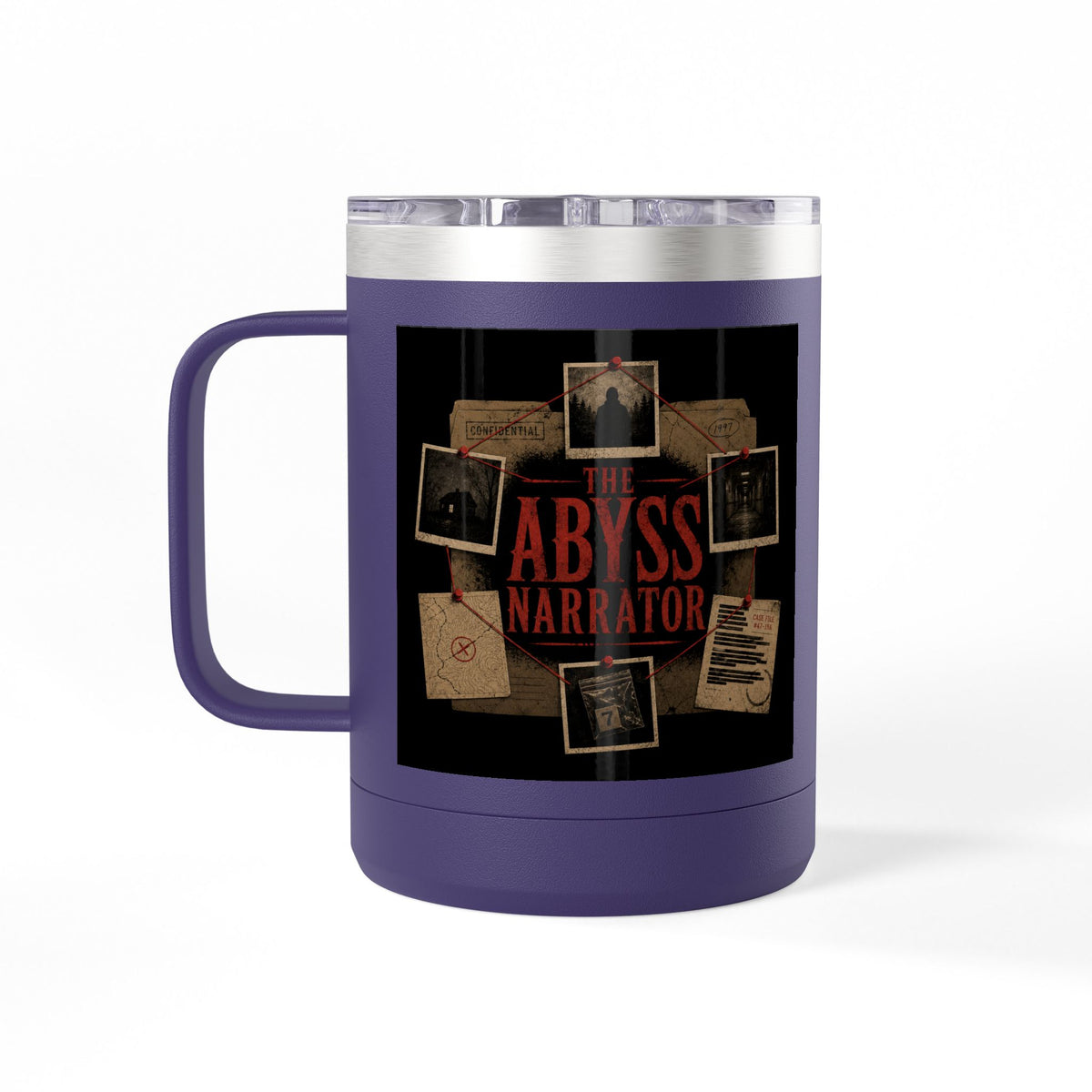 Cold Case Files Insulated Coffee Mug – The Abyss Narrator True Crime Tumbler, 15oz