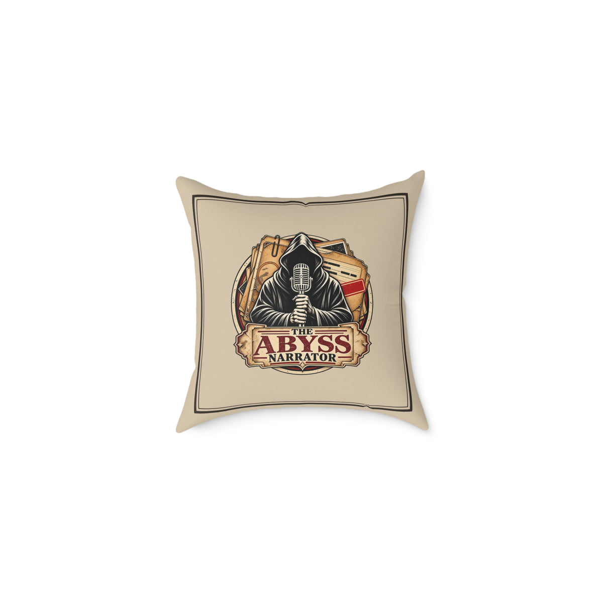 The Abyss Narrator throw pillow front view 20x20