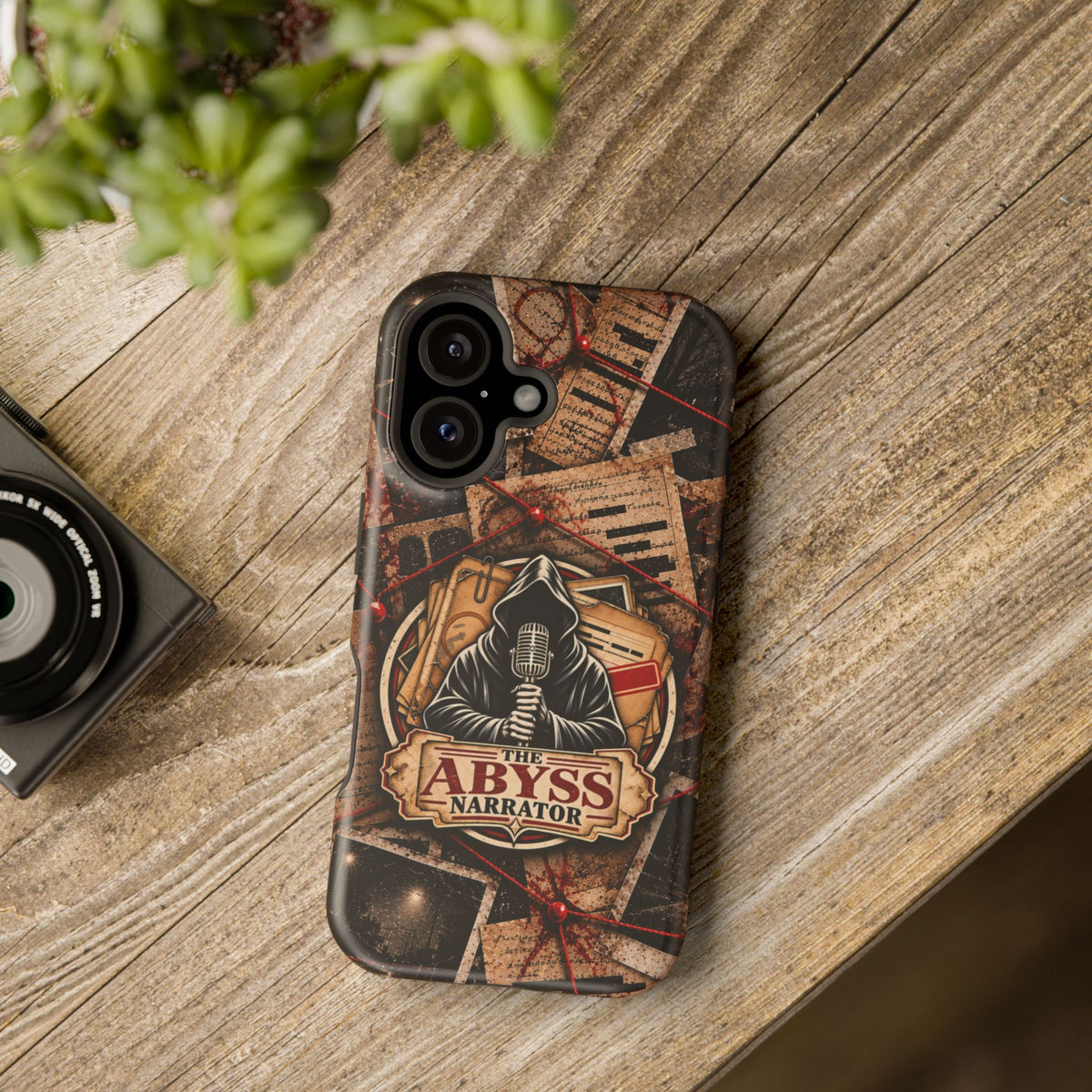The Abyss Narrator Phone Case — True Crime Cold Case Evidence Board Design, Magnetic MagSafe Tough Case for iPhone & Samsung