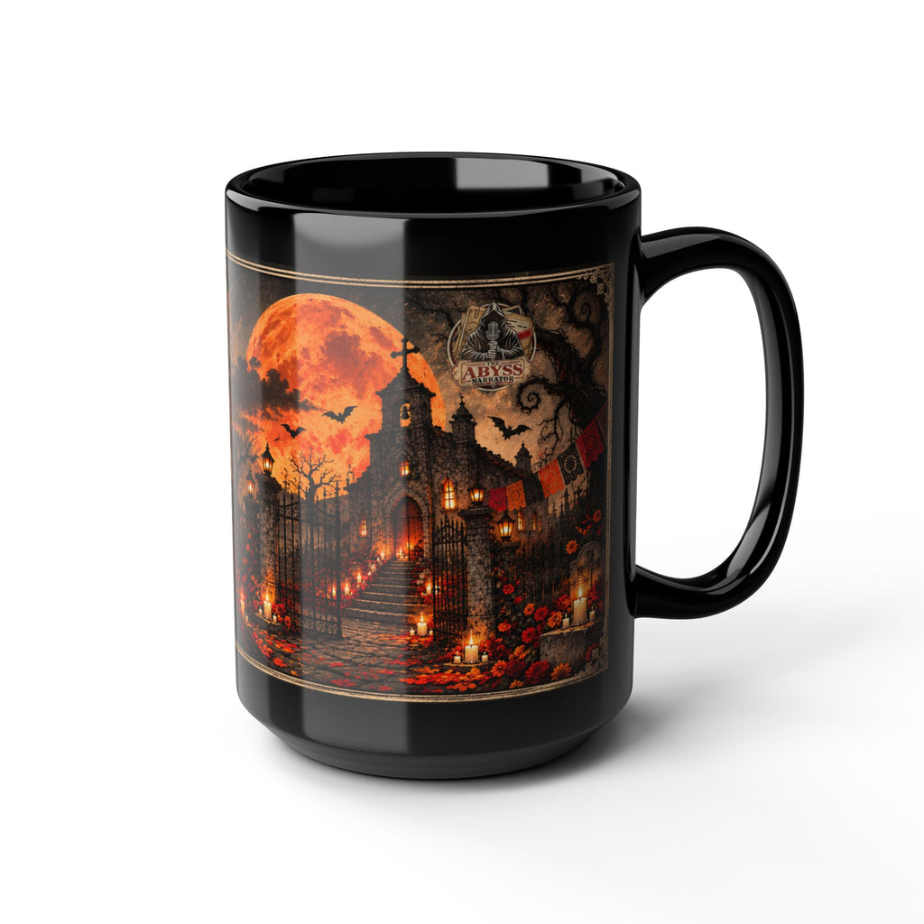 Day of the Dead Catrina Mug | Gothic Halloween Black Coffee Mug | Dia de los Muertos Gift 11oz 15oz