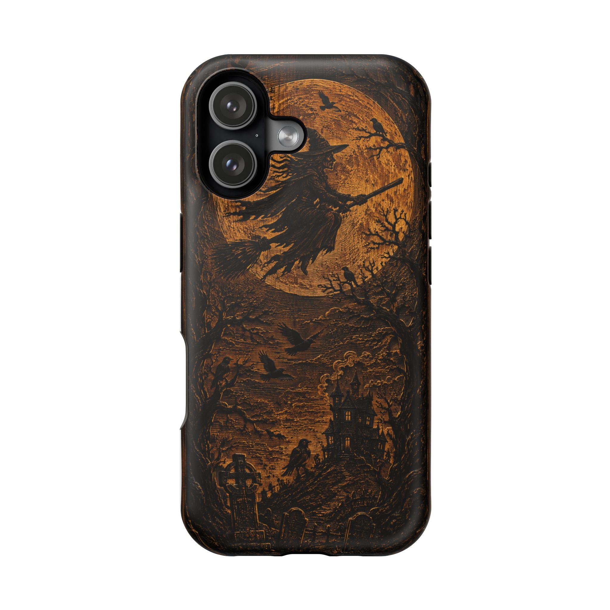 Funda de Celular Cuervo y Luna · Halloween Gótico · Magnética Resistente a Impactos