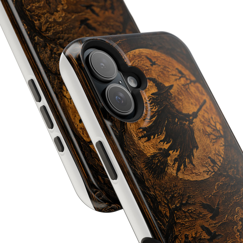 Funda de Celular Cuervo y Luna · Halloween Gótico · Magnética Resistente a Impactos