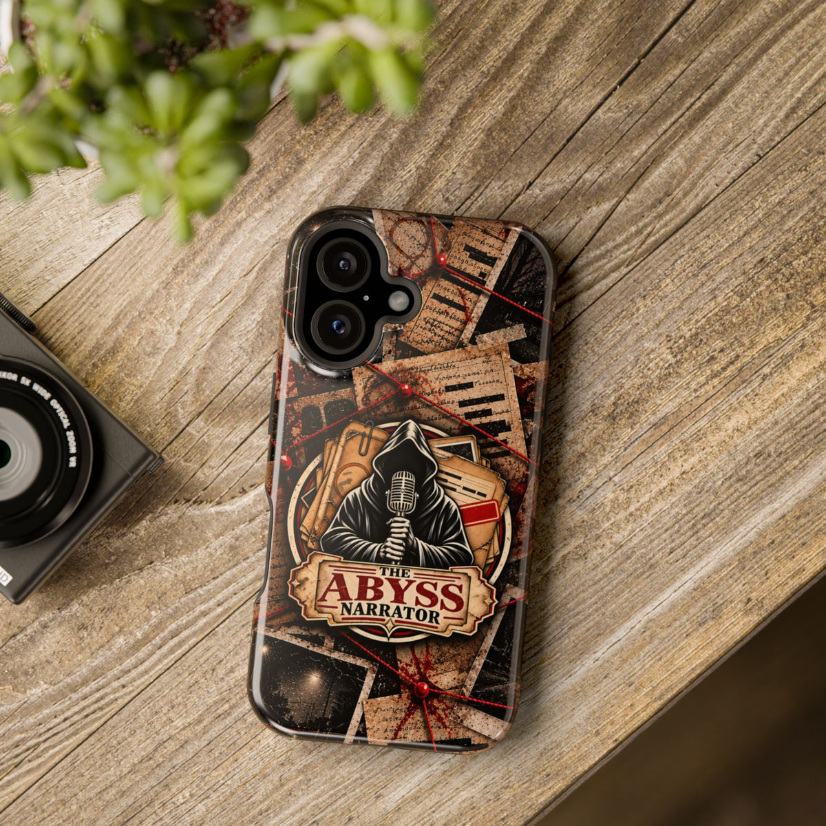 The Abyss Narrator Phone Case — True Crime Cold Case Evidence Board Design, Magnetic MagSafe Tough Case for iPhone & Samsung