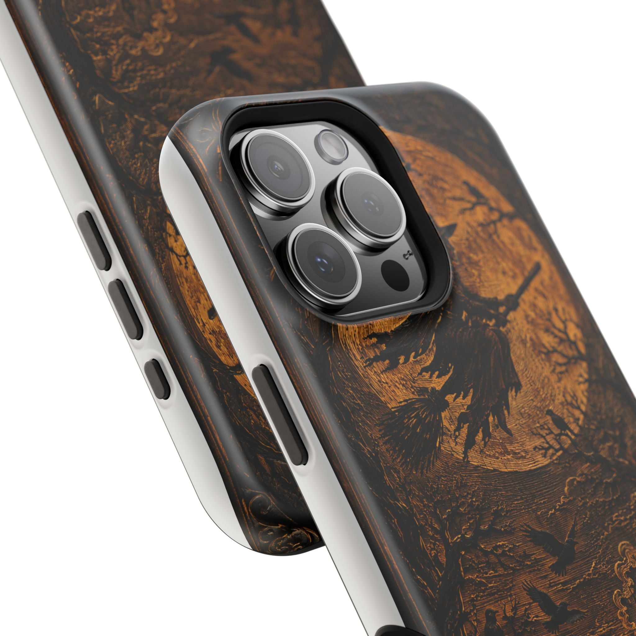 Funda de Celular Cuervo y Luna · Halloween Gótico · Magnética Resistente a Impactos