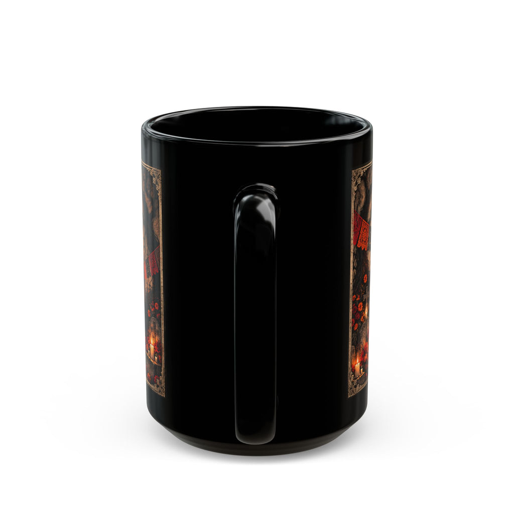 Day of the Dead Catrina Mug | Gothic Halloween Black Coffee Mug | Dia de los Muertos Gift 11oz 15oz