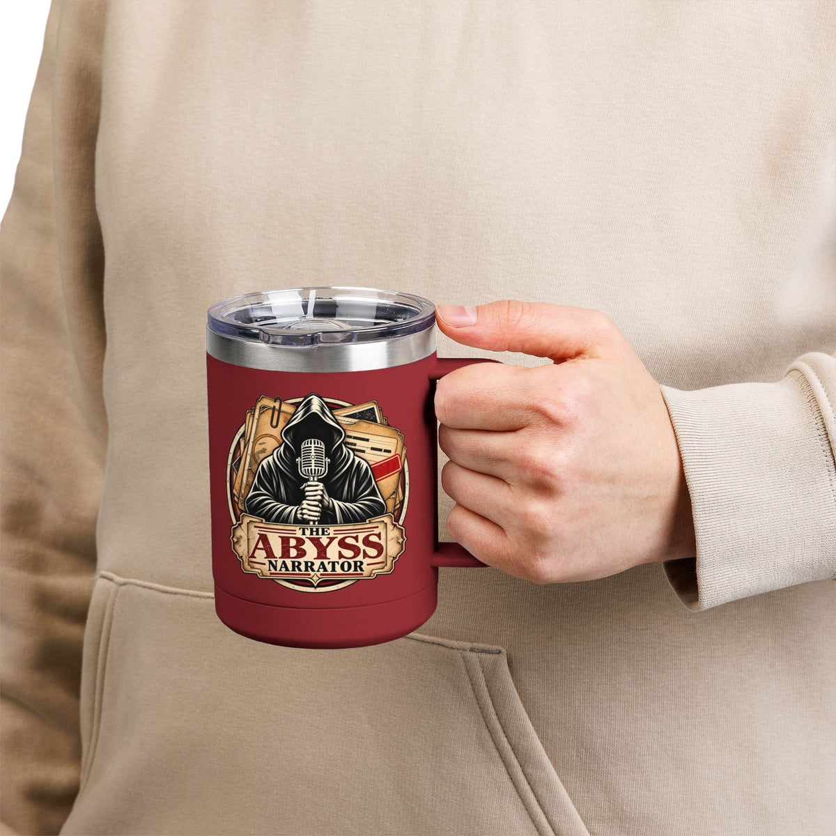 Cold Case Files Insulated Coffee Mug – The Abyss Narrator True Crime Tumbler, 15oz