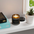 Midnight Forest Soy Candle | Dark Woodsy Scented Candle, Amber Jar Gothic Home Decor