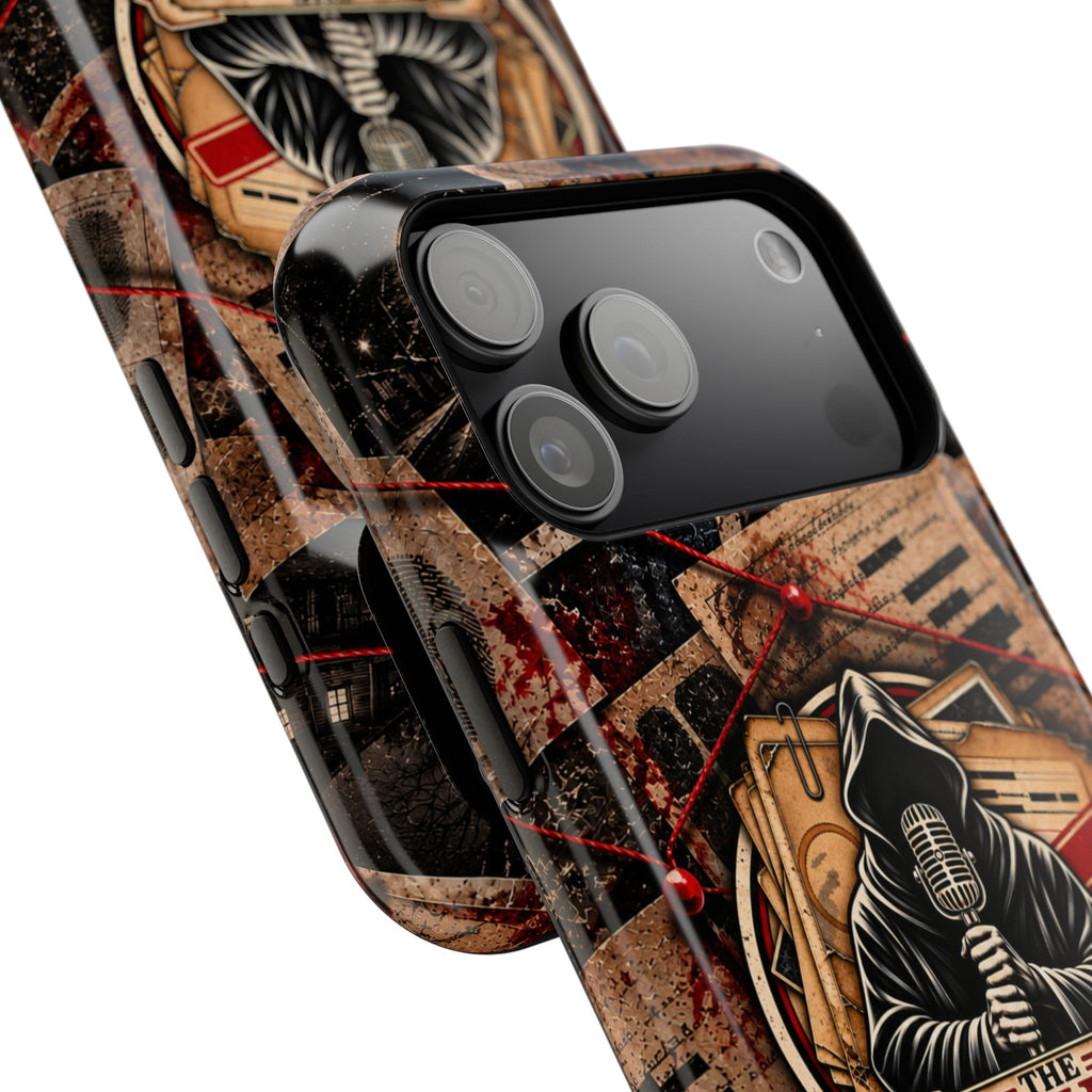The Abyss Narrator Phone Case — True Crime Cold Case Evidence Board Design, Magnetic MagSafe Tough Case for iPhone & Samsung