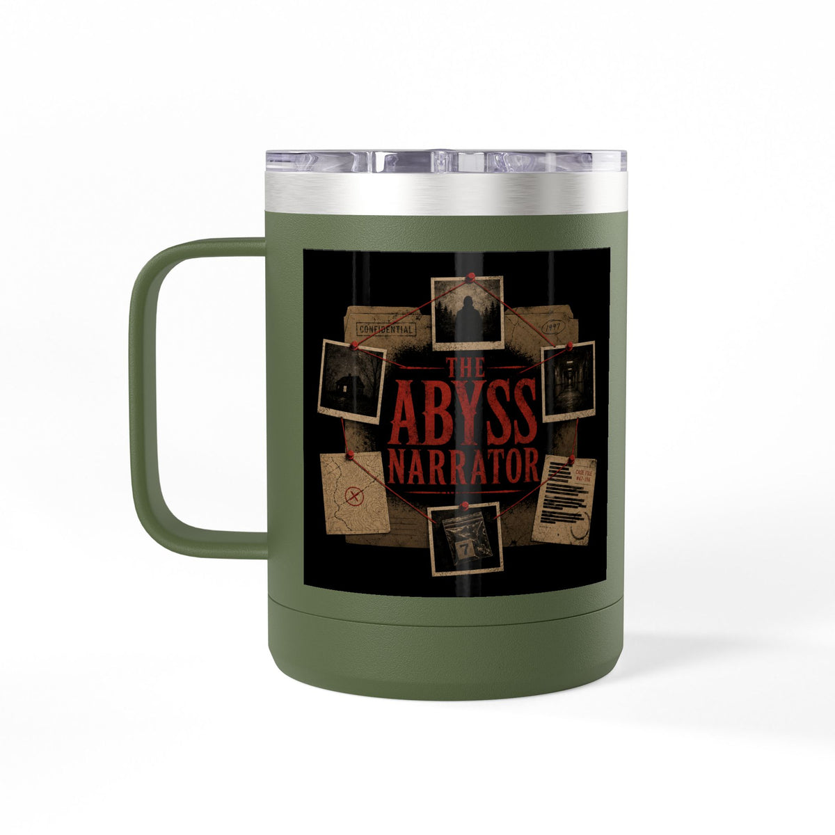 Cold Case Files Insulated Coffee Mug – The Abyss Narrator True Crime Tumbler, 15oz