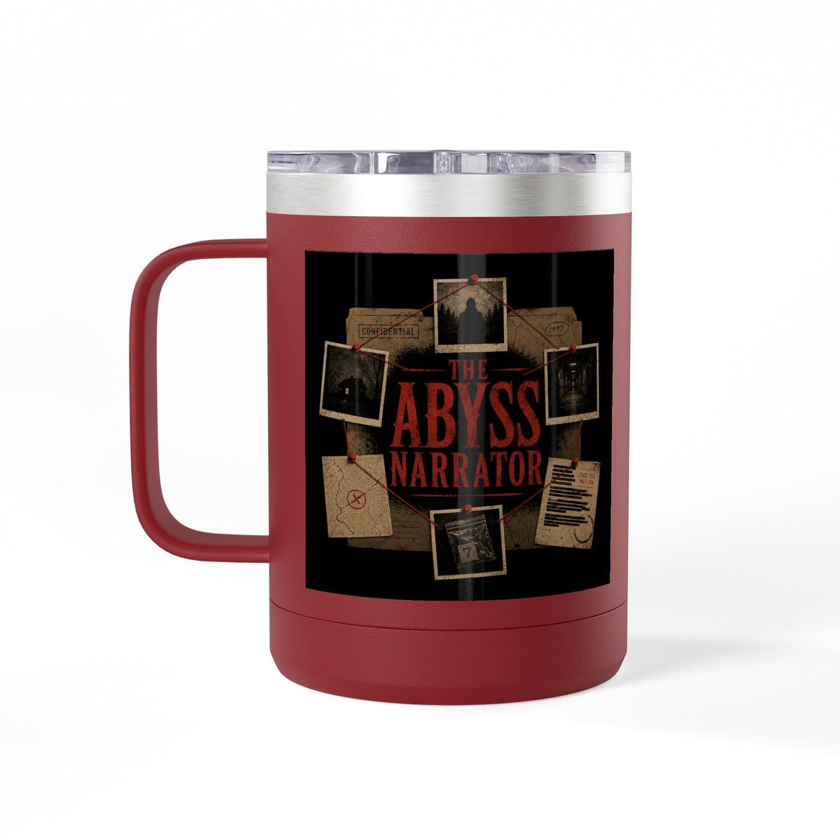 Cold Case Files Insulated Coffee Mug – The Abyss Narrator True Crime Tumbler, 15oz