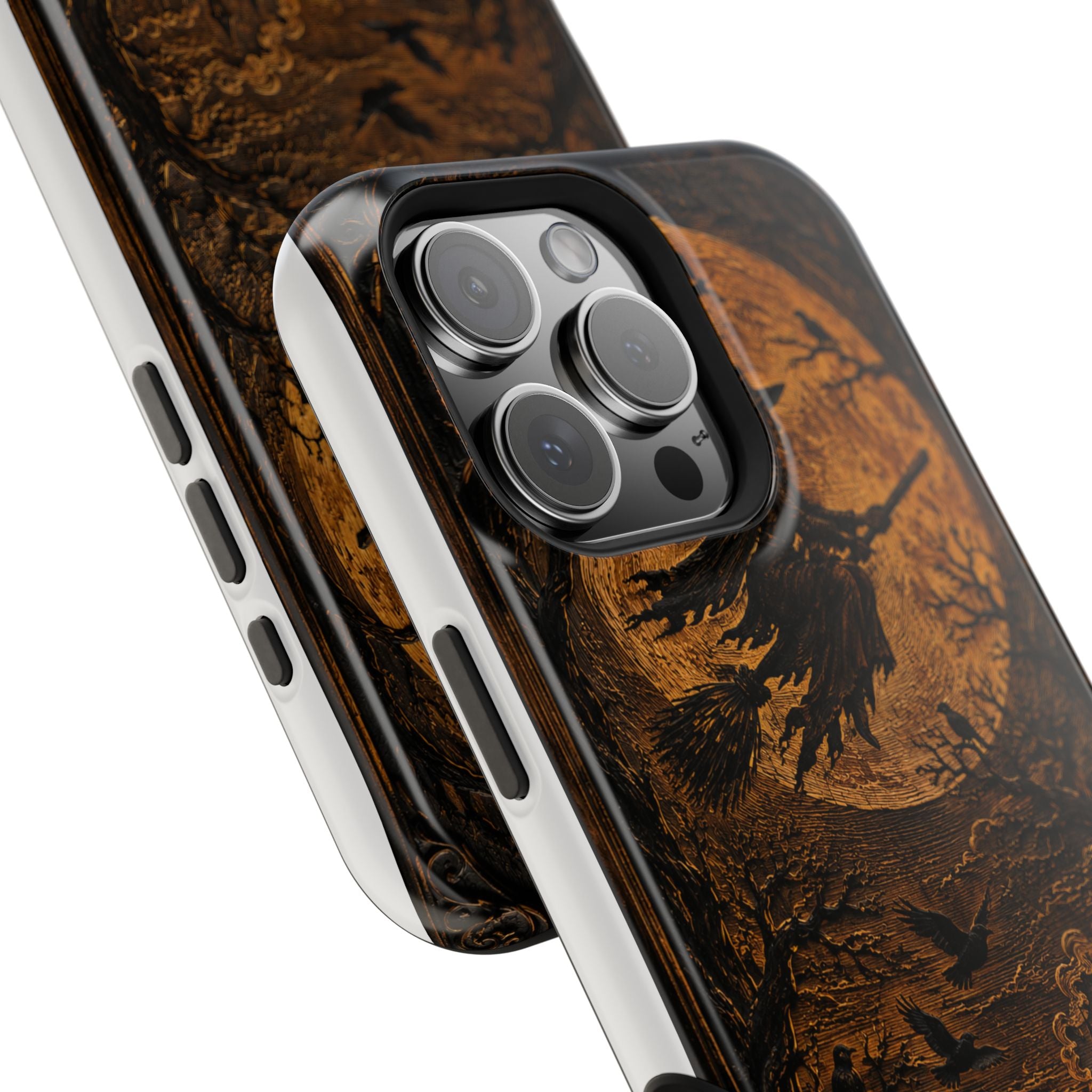 Funda de Celular Cuervo y Luna · Halloween Gótico · Magnética Resistente a Impactos