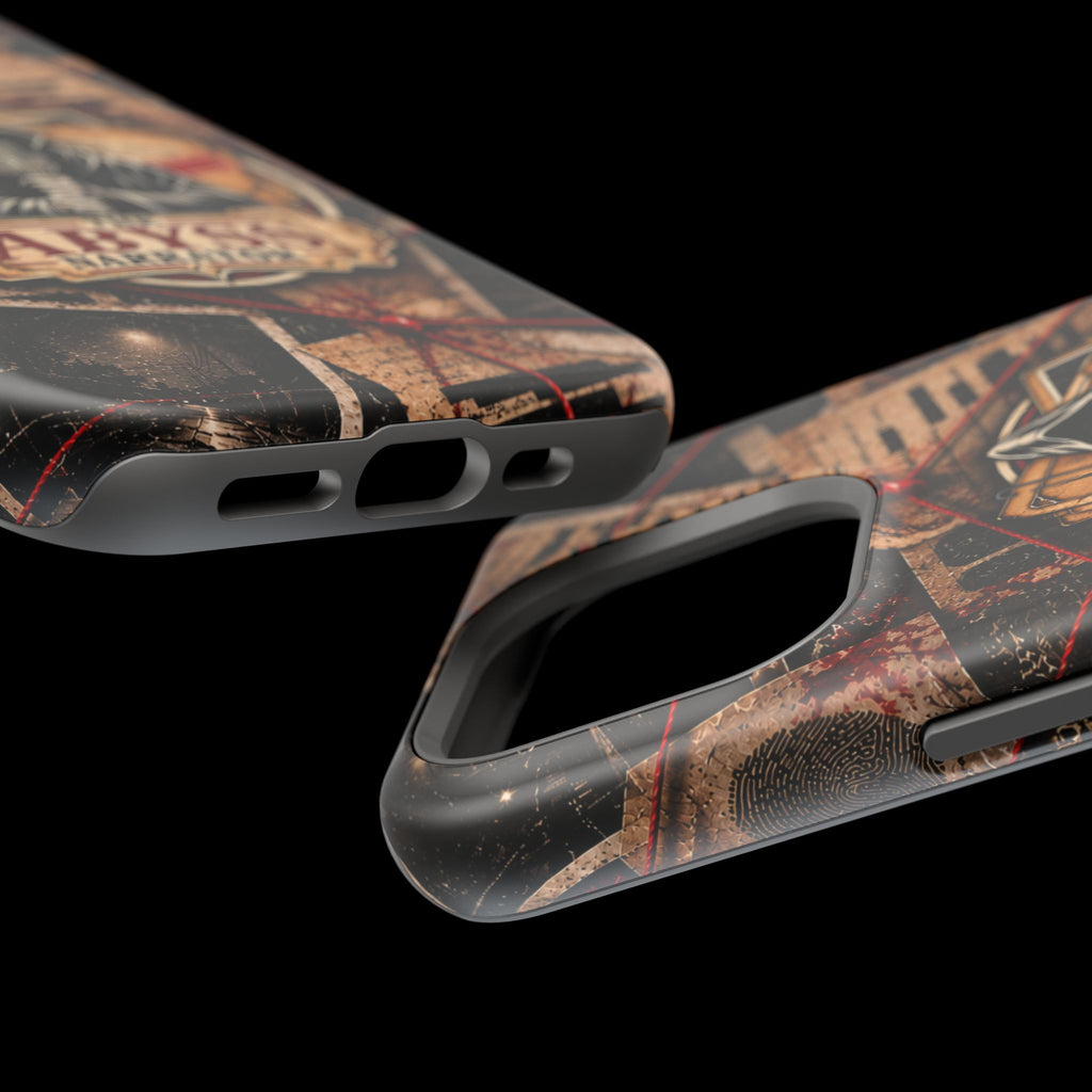 The Abyss Narrator Phone Case — True Crime Cold Case Evidence Board Design, Magnetic MagSafe Tough Case for iPhone & Samsung