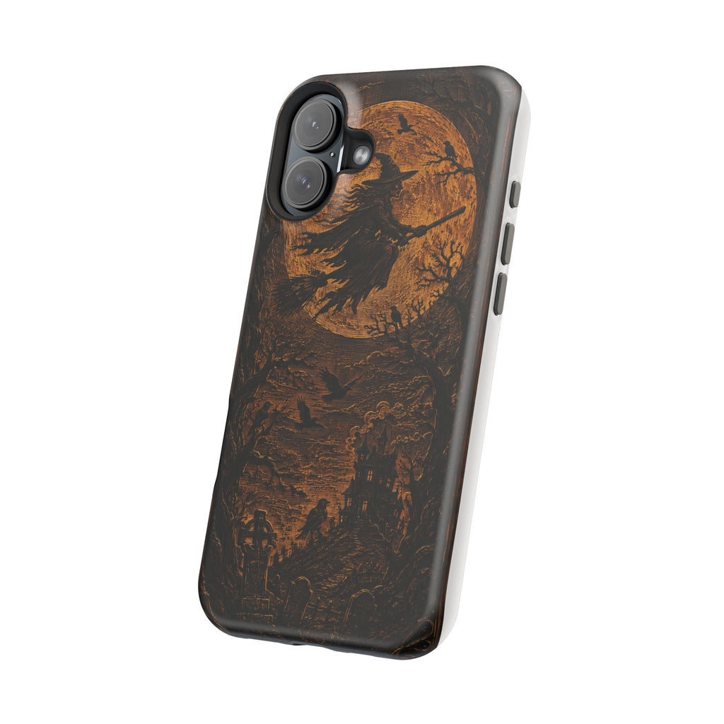Funda de Celular Cuervo y Luna · Halloween Gótico · Magnética Resistente a Impactos