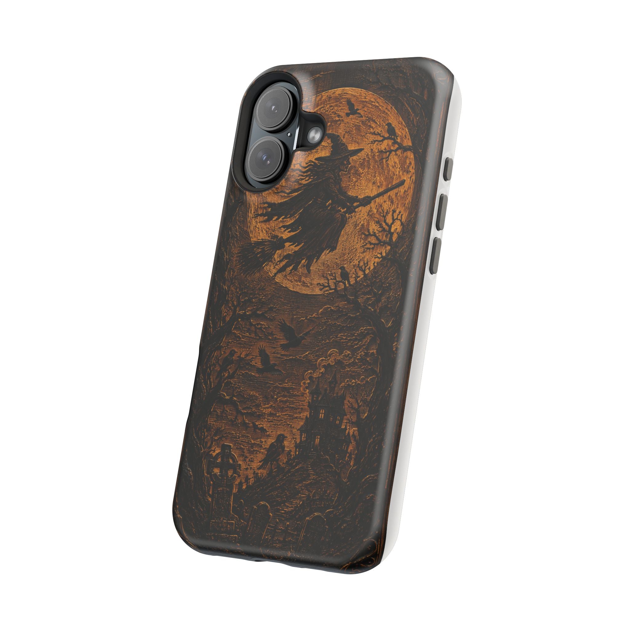 Funda de Celular Cuervo y Luna · Halloween Gótico · Magnética Resistente a Impactos