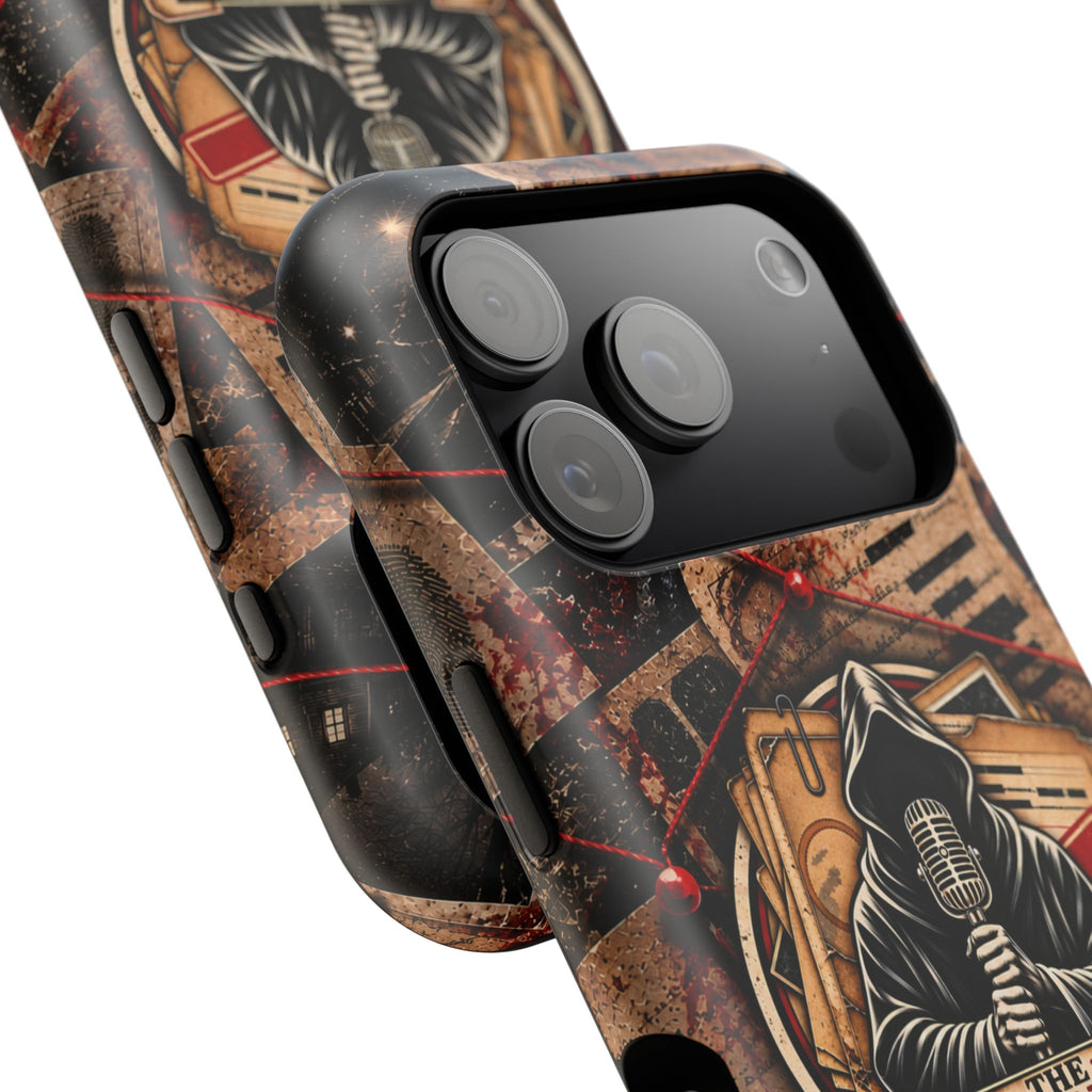 The Abyss Narrator Phone Case — True Crime Cold Case Evidence Board Design, Magnetic MagSafe Tough Case for iPhone & Samsung