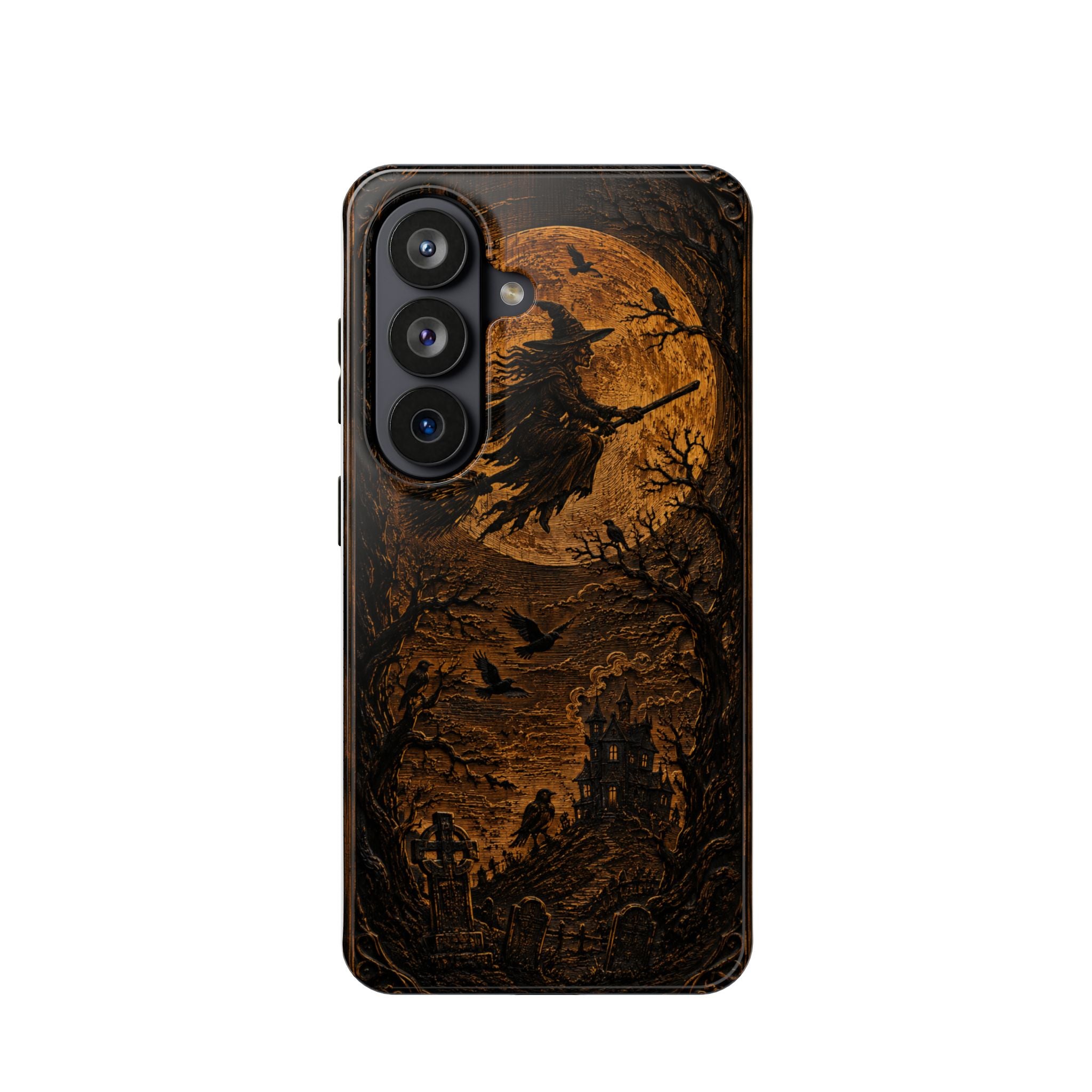Funda de Celular Cuervo y Luna · Halloween Gótico · Magnética Resistente a Impactos