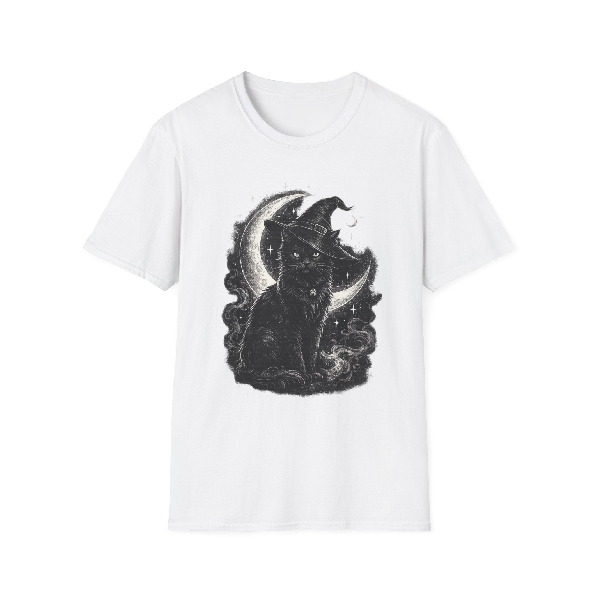 Playera Gato Bruja Luna - gato negro místico, gothic tee - foto 5