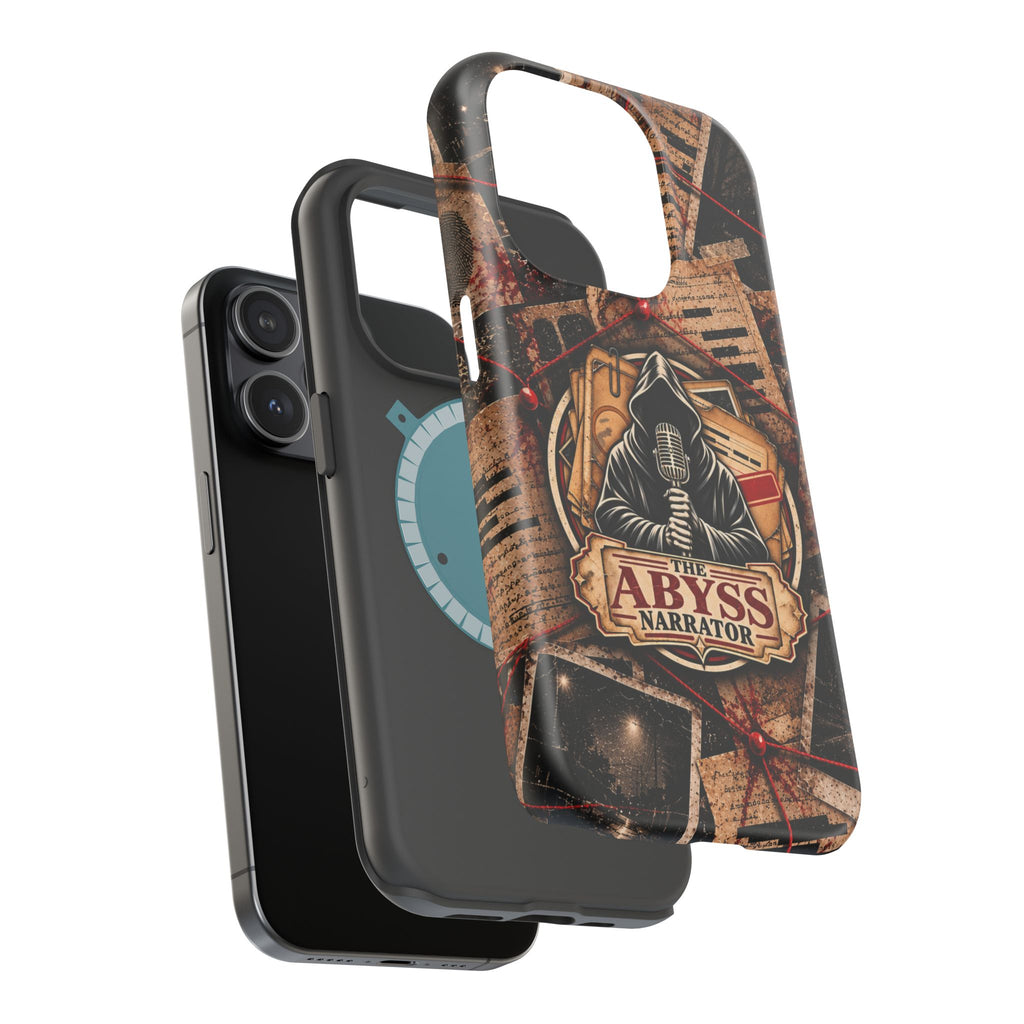 The Abyss Narrator Phone Case — True Crime Cold Case Evidence Board Design, Magnetic MagSafe Tough Case for iPhone & Samsung