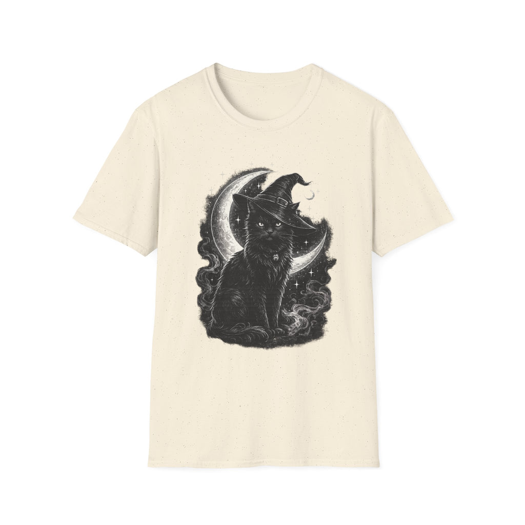 Playera Gato Bruja Luna · Gato Negro Místico · Witch Cat Moon Celestial Gothic Tee