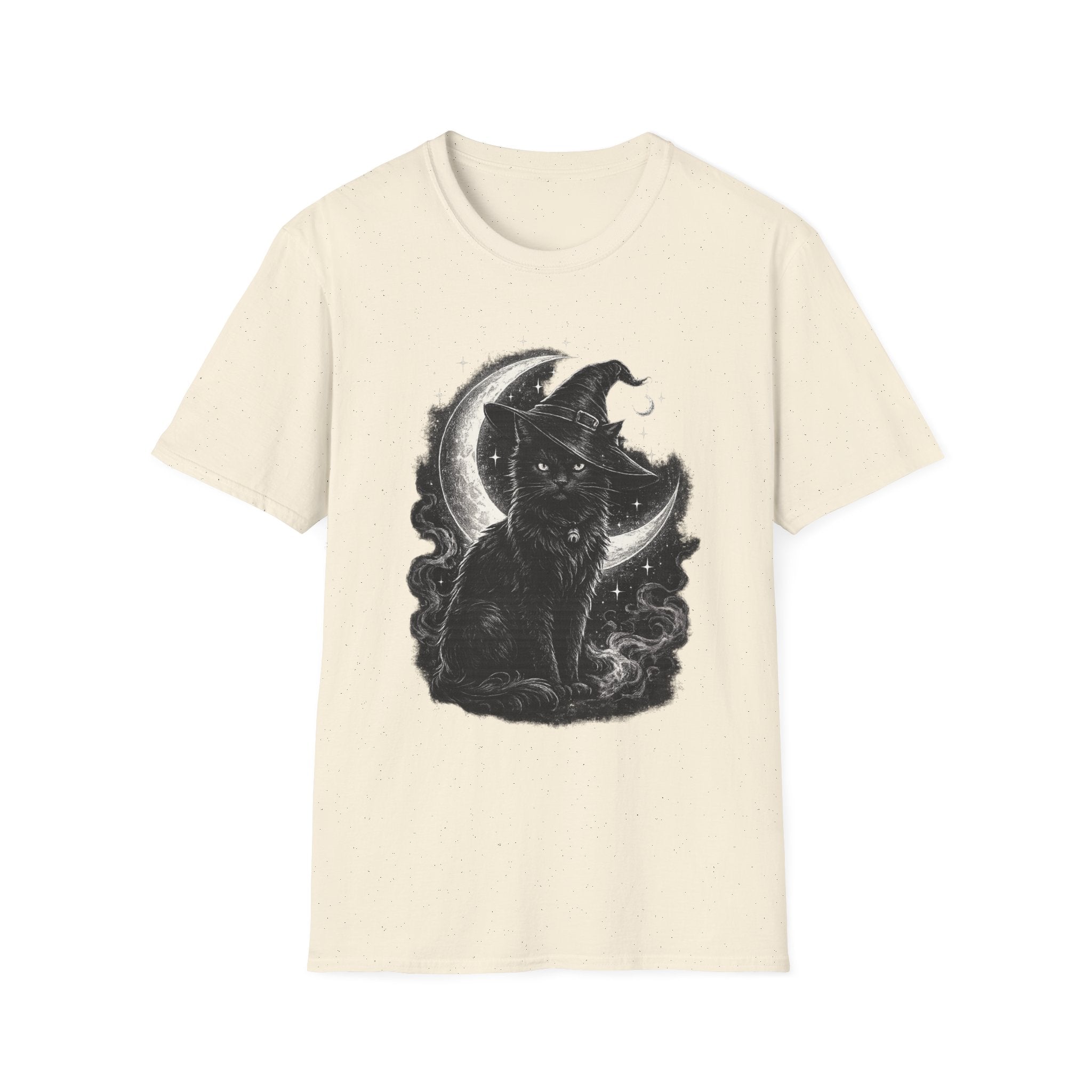 Playera Gato Bruja Luna · Gato Negro Místico · Witch Cat Moon Celestial Gothic Tee
