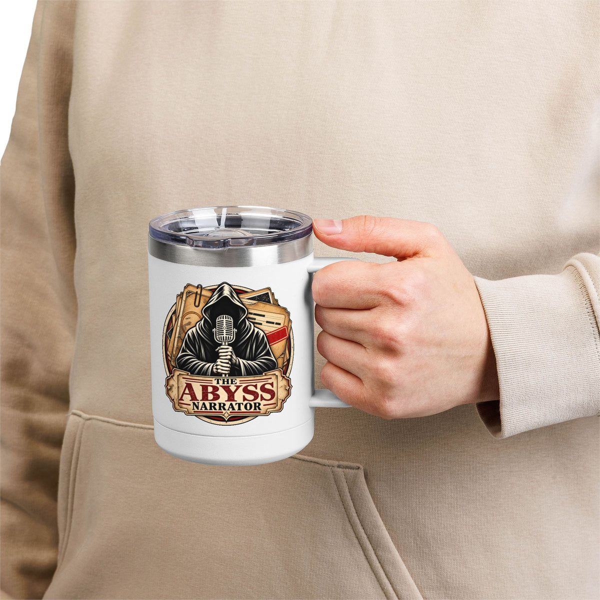 Cold Case Files Insulated Coffee Mug – The Abyss Narrator True Crime Tumbler, 15oz