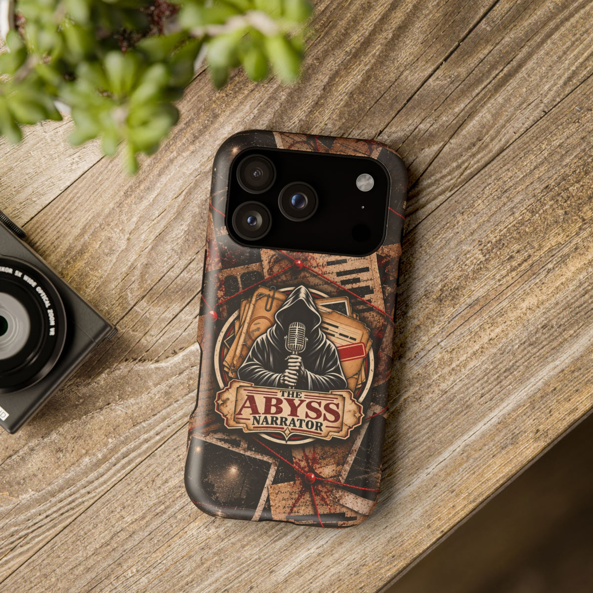 The Abyss Narrator Phone Case — True Crime Cold Case Evidence Board Design, Magnetic MagSafe Tough Case for iPhone & Samsung