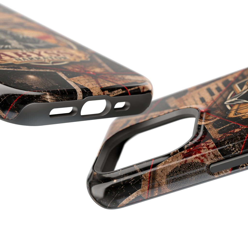 The Abyss Narrator Phone Case — True Crime Cold Case Evidence Board Design, Magnetic MagSafe Tough Case for iPhone & Samsung