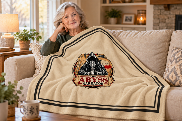 The Abyss Narrator Sherpa Fleece Blanket — True Crime & Mystery Throw, 50" × 60"