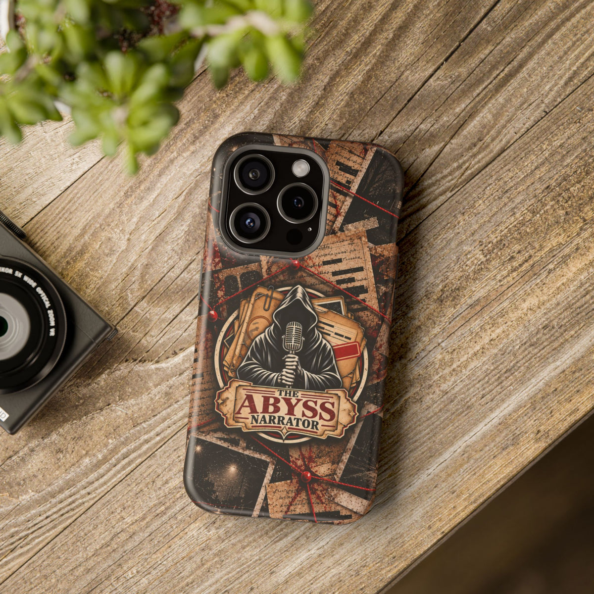 The Abyss Narrator Phone Case — True Crime Cold Case Evidence Board Design, Magnetic MagSafe Tough Case for iPhone & Samsung