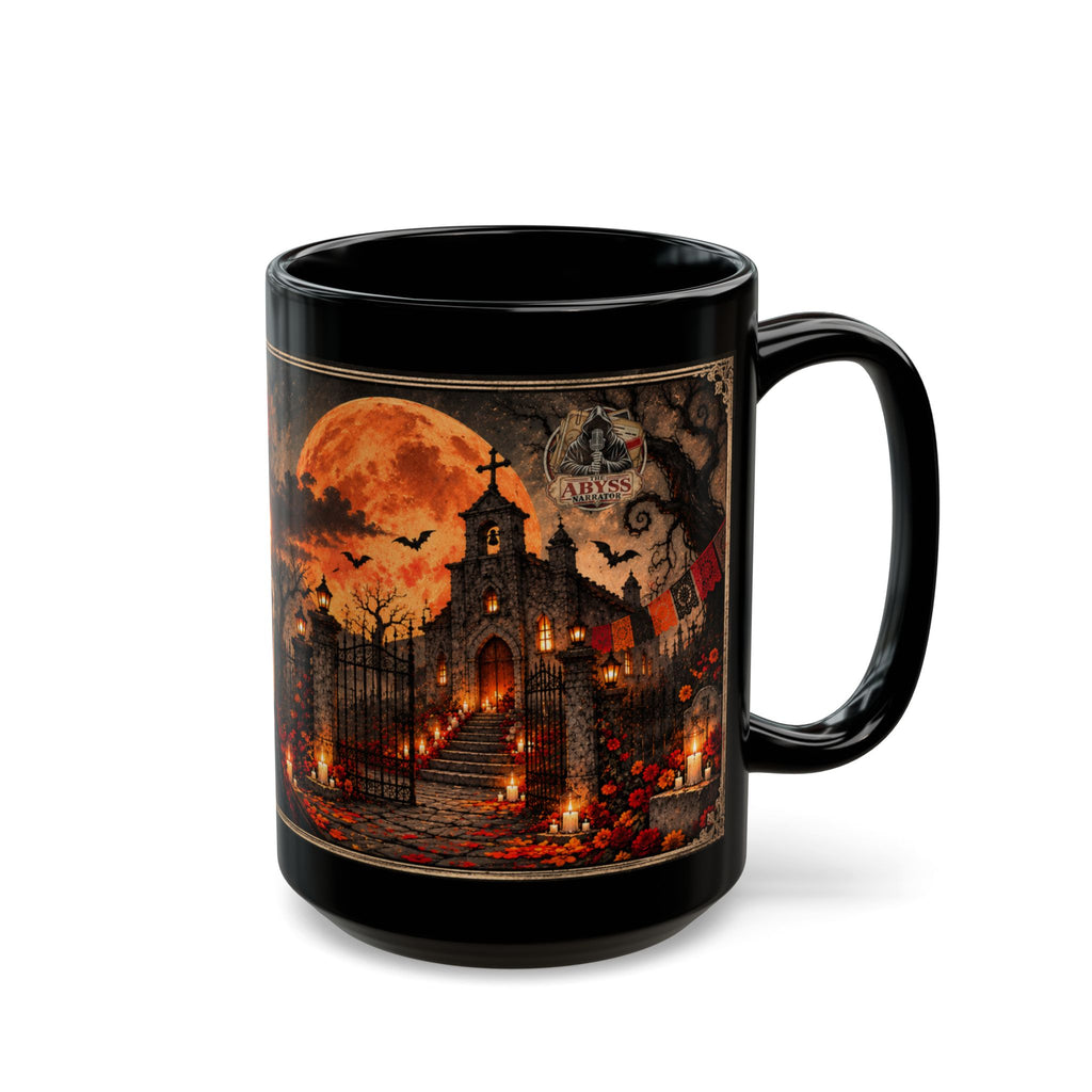 Day of the Dead Catrina Mug | Gothic Halloween Black Coffee Mug | Dia de los Muertos Gift 11oz 15oz