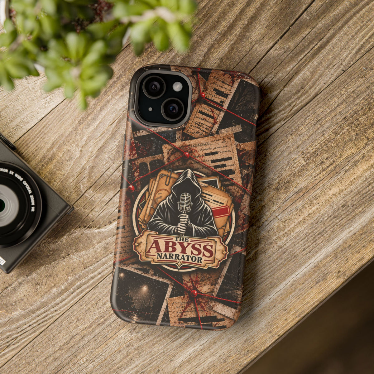 The Abyss Narrator Phone Case — True Crime Cold Case Evidence Board Design, Magnetic MagSafe Tough Case for iPhone & Samsung