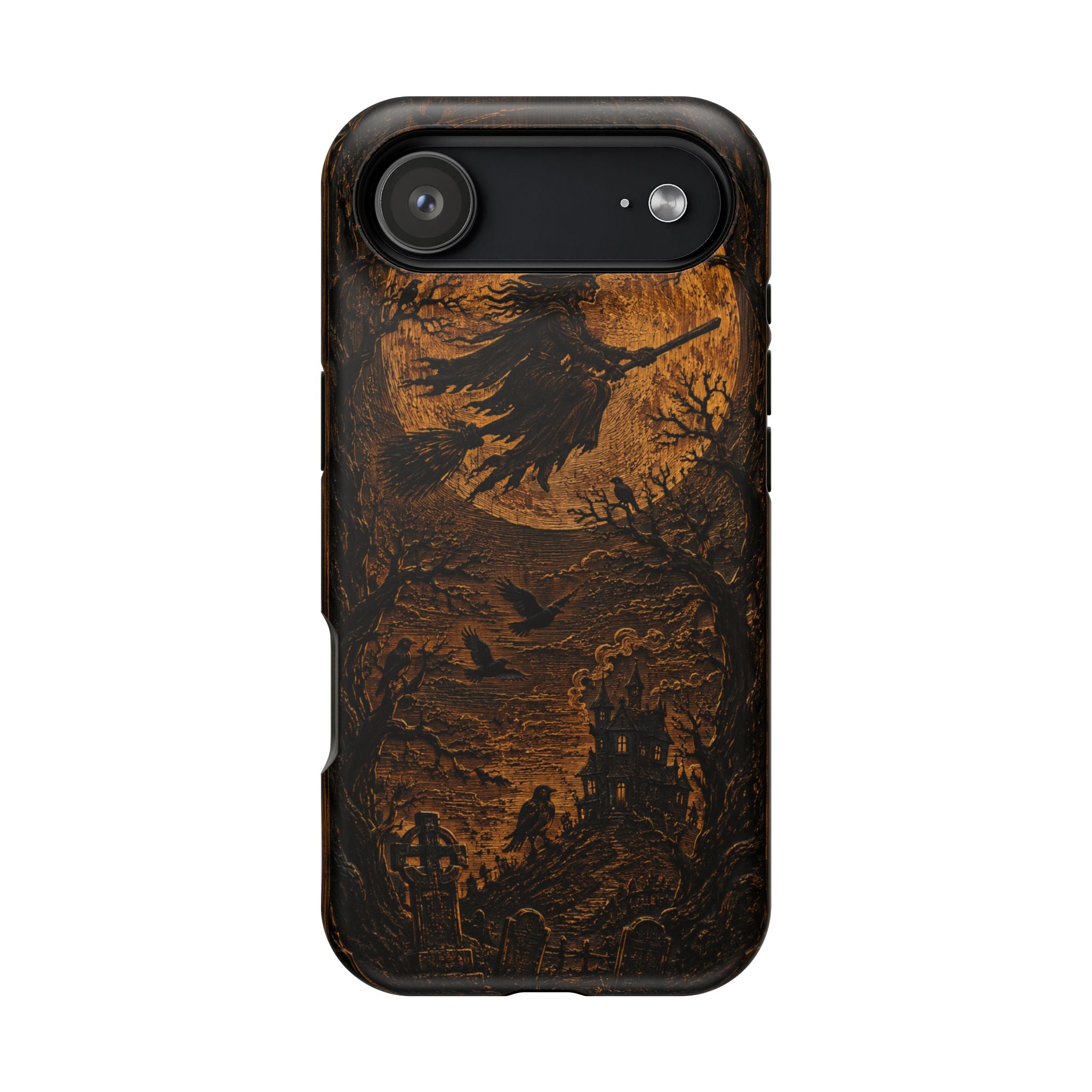 Funda de Celular Cuervo y Luna · Halloween Gótico · Magnética Resistente a Impactos