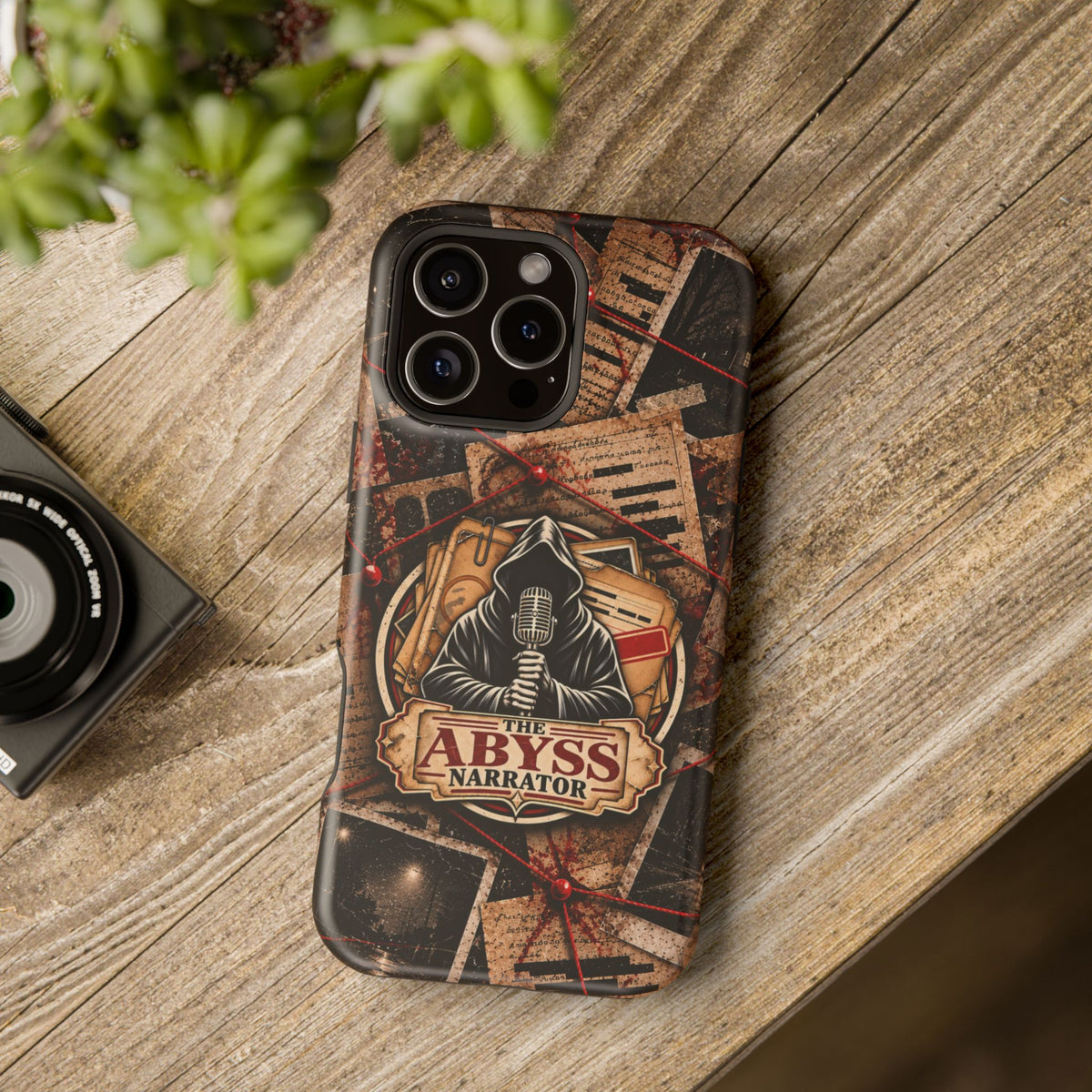The Abyss Narrator Phone Case — True Crime Cold Case Evidence Board Design, Magnetic MagSafe Tough Case for iPhone & Samsung