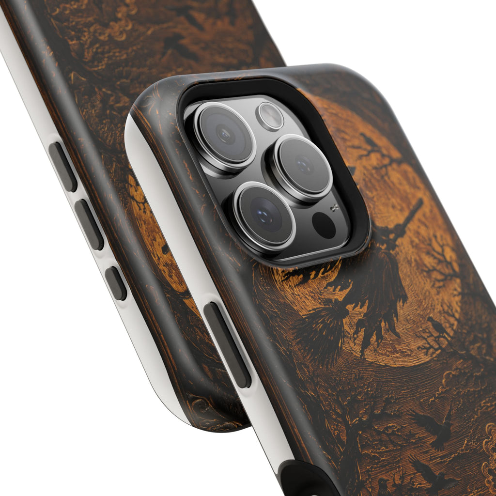Funda de Celular Cuervo y Luna · Halloween Gótico · Magnética Resistente a Impactos