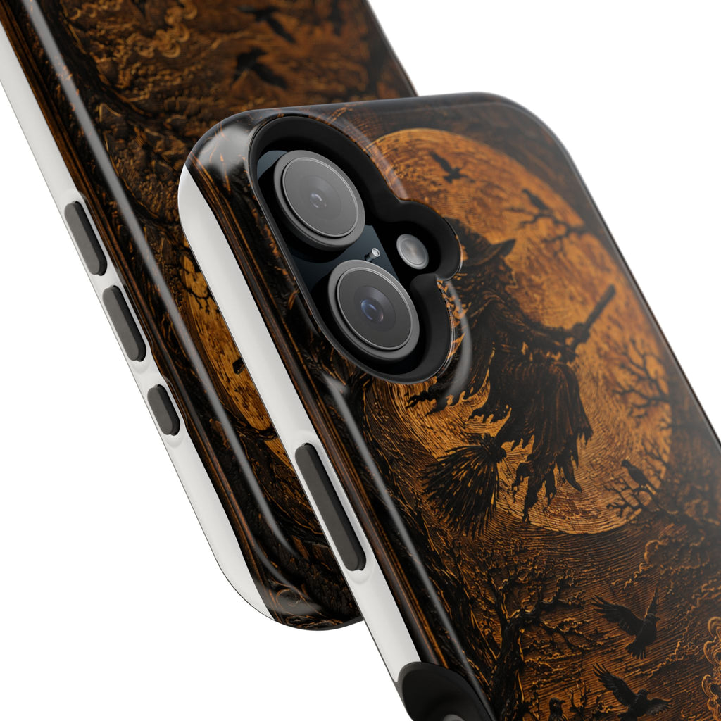 Funda de Celular Cuervo y Luna · Halloween Gótico · Magnética Resistente a Impactos