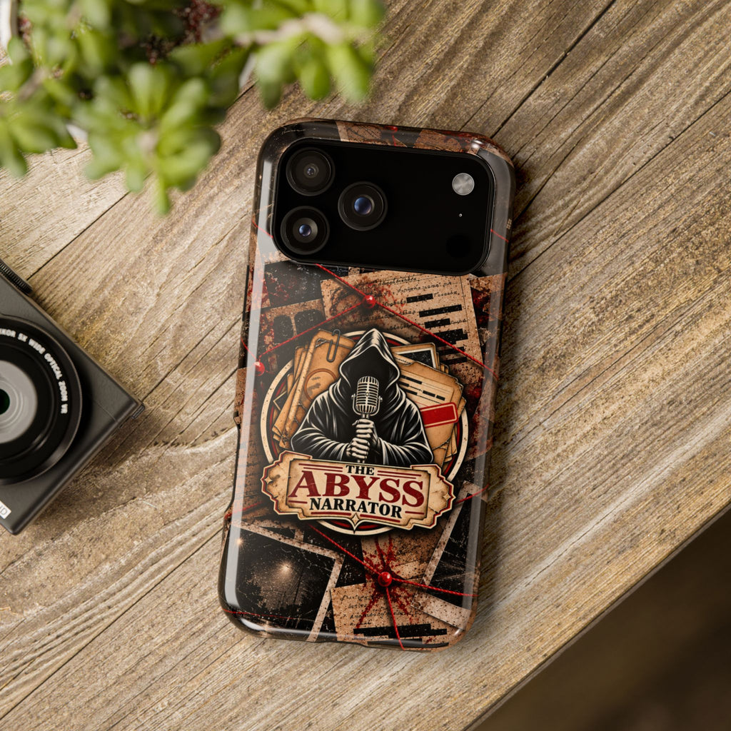 The Abyss Narrator Phone Case — True Crime Cold Case Evidence Board Design, Magnetic MagSafe Tough Case for iPhone & Samsung