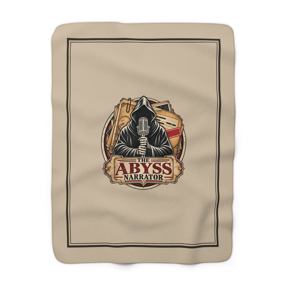 The Abyss Narrator Sherpa Fleece Blanket — True Crime & Mystery Throw, 50" × 60"