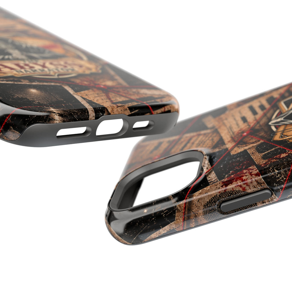 The Abyss Narrator Phone Case — True Crime Cold Case Evidence Board Design, Magnetic MagSafe Tough Case for iPhone & Samsung