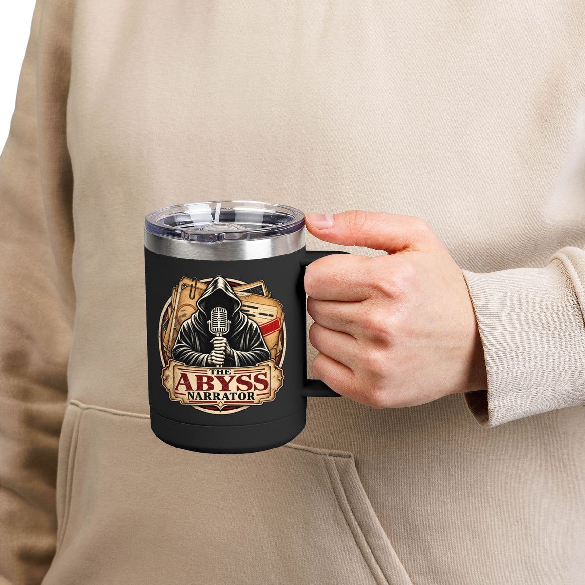 Cold Case Files Insulated Coffee Mug – The Abyss Narrator True Crime Tumbler, 15oz