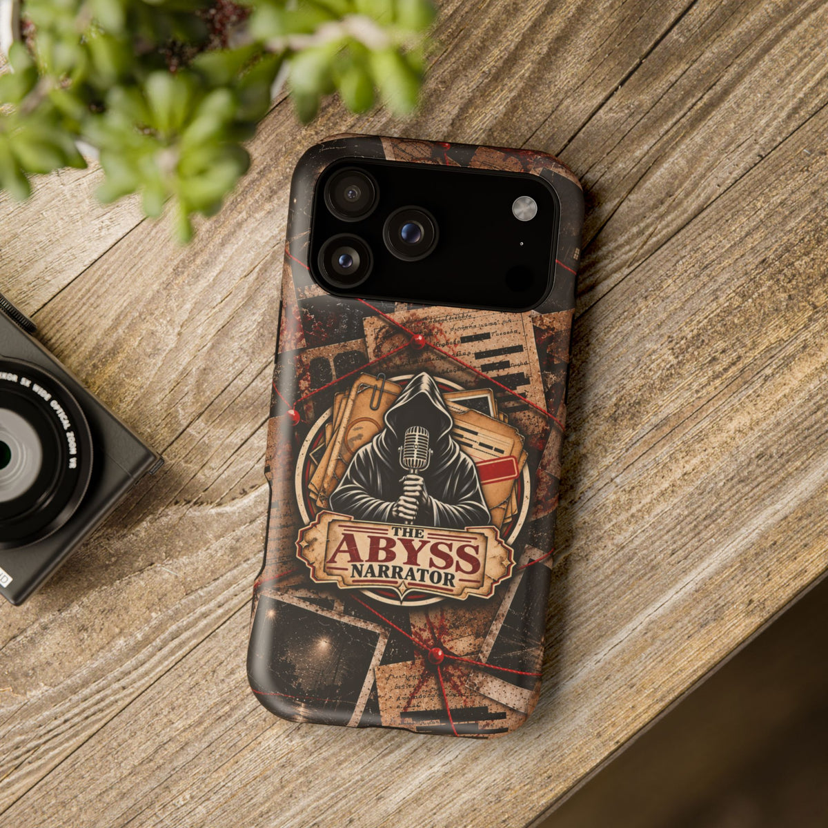 The Abyss Narrator Phone Case — True Crime Cold Case Evidence Board Design, Magnetic MagSafe Tough Case for iPhone & Samsung