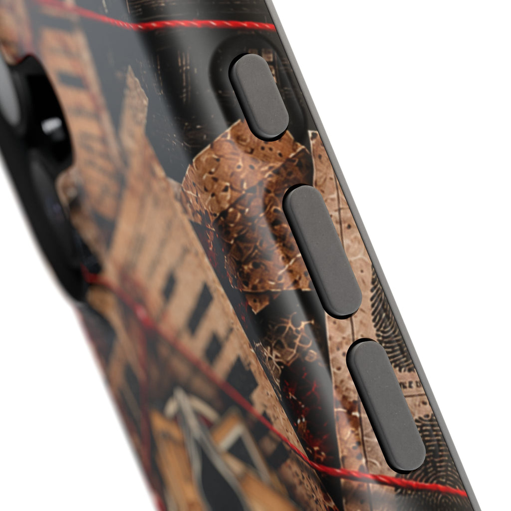The Abyss Narrator Phone Case — True Crime Cold Case Evidence Board Design, Magnetic MagSafe Tough Case for iPhone & Samsung