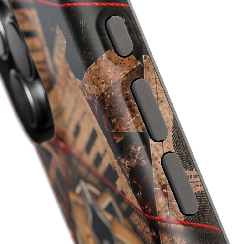 The Abyss Narrator Phone Case — True Crime Cold Case Evidence Board Design, Magnetic MagSafe Tough Case for iPhone & Samsung