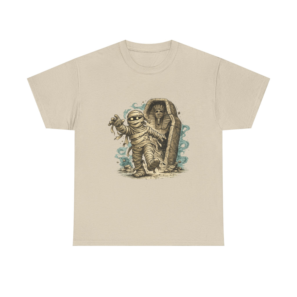 Playera Momia Ancestral · Vendas y Sarcófago de Otro Tiempo · Cute Cartoon Mummy Sarcophagus Halloween Tee