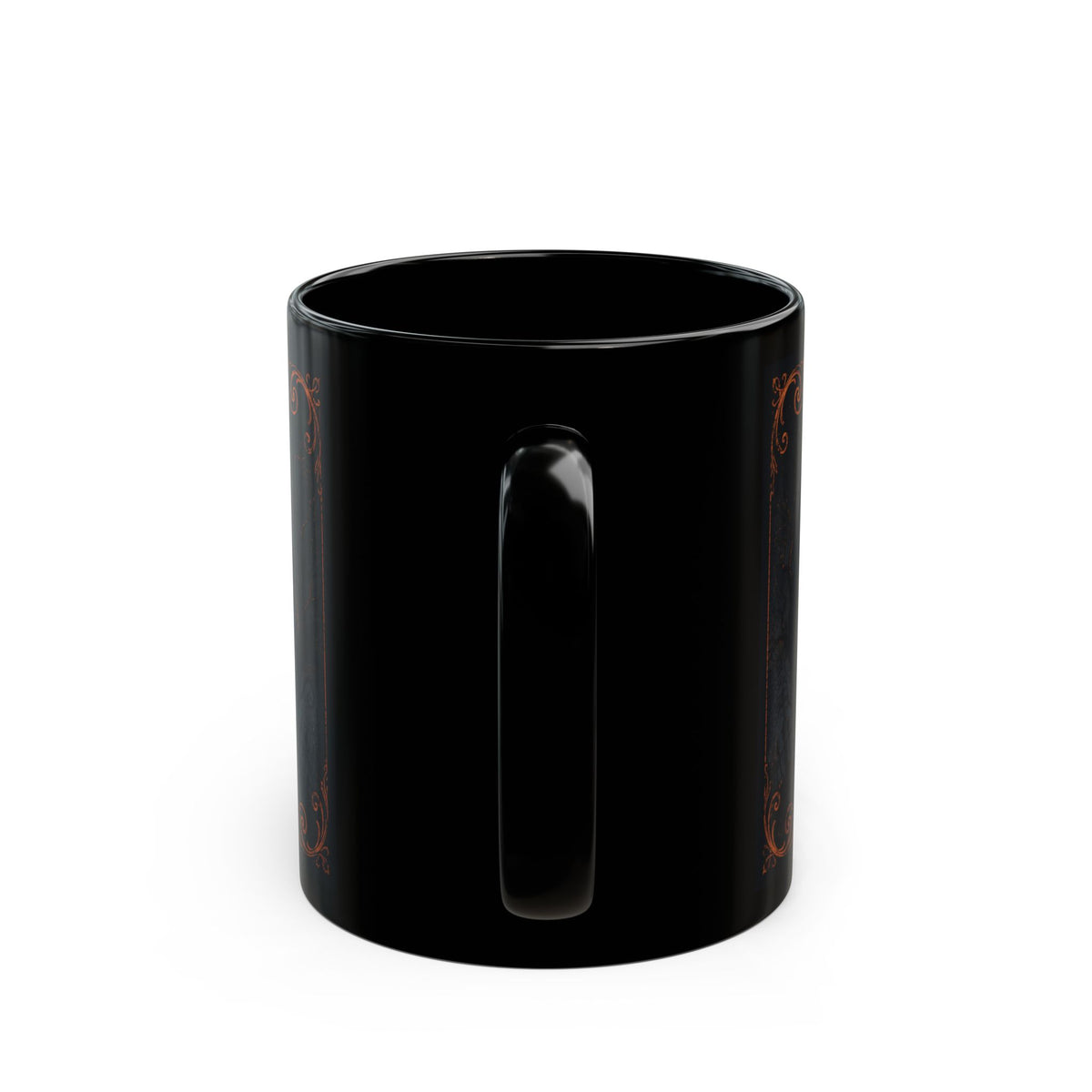 Crónicas del Miedo Haunted Moon Mug — Black Ceramic Coffee Cup, 11oz/15oz