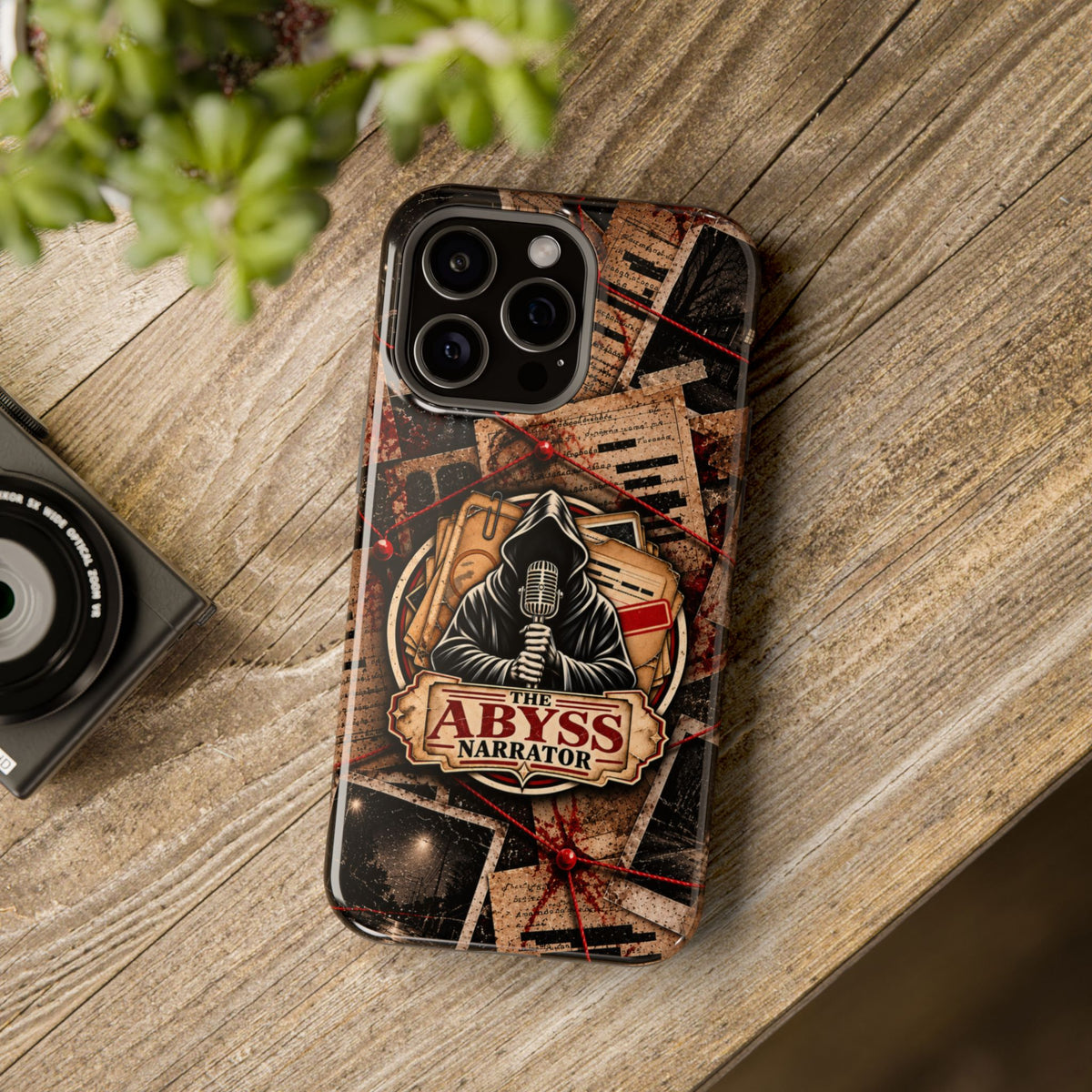 The Abyss Narrator Phone Case — True Crime Cold Case Evidence Board Design, Magnetic MagSafe Tough Case for iPhone & Samsung