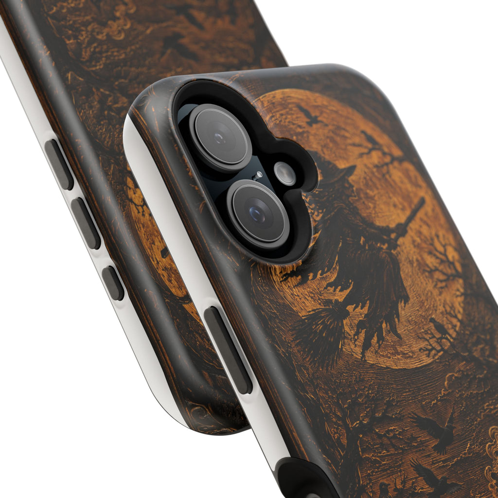 Funda de Celular Cuervo y Luna · Halloween Gótico · Magnética Resistente a Impactos