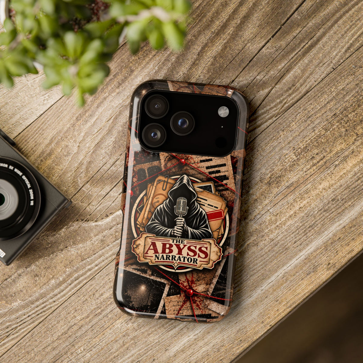 The Abyss Narrator Phone Case — True Crime Cold Case Evidence Board Design, Magnetic MagSafe Tough Case for iPhone & Samsung