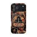The Abyss Narrator Phone Case — True Crime Cold Case Evidence Board Design, Magnetic MagSafe Tough Case for iPhone & Samsung