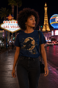 Witch Flight Tee · Bruja y Luna de Cosecha · Moonlit Witch Broom Halloween Folklore Tee
